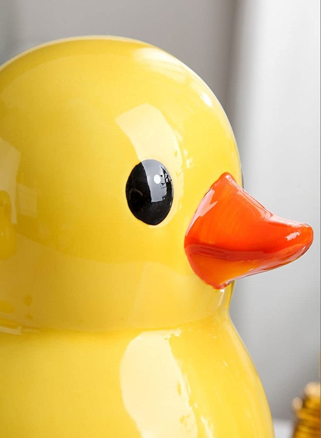 123Arts Yellow Resin Duck Piggy Bank Money Bank Coin Bank Ornament - Image 5
